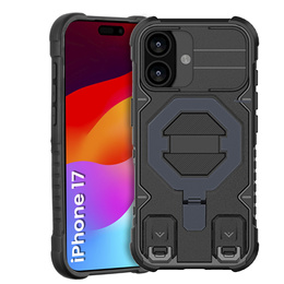 Θήκη για iPhone 17, για MagSafe, θωρακισμένη με βάση, μαύρο