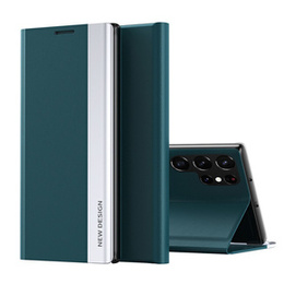 Θήκη με πτερύγιο για Samsung Galaxy S22 Ultra 5G, Side Magnetic, πράσινη