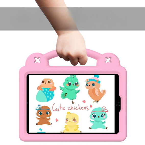 Παιδική θήκη για iPad mini 7.9" 2019/2015/2014/2013/2012 (5/4/3/2/1 gen.), Cute Patterns, με βάση, ροζ
