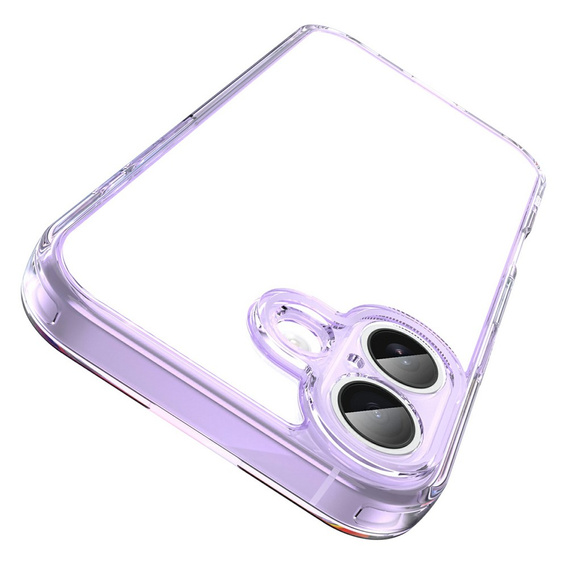 Θήκη για iPhone 17, με κάλυμμα κάμερας, διάφανη με μοβ πλευρές