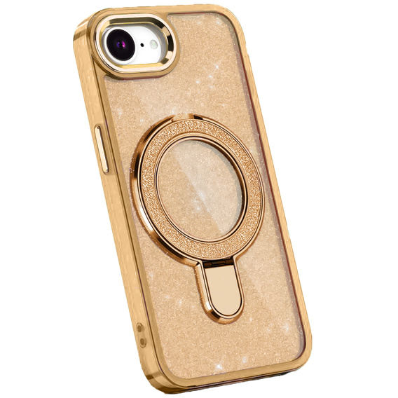 Η θήκη iPhone 16e, Glittery Magnetic Kickstand, ροζ rose gold