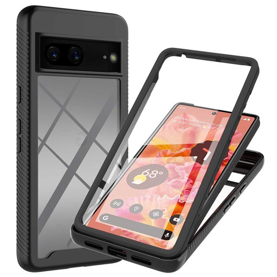 Θήκη για Google Pixel 7, Shockproof, με μεμβράνη, μαύρη