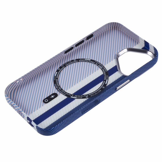 Θήκη για iPhone 16, ανθρακονήματα MagSafe, μπλε