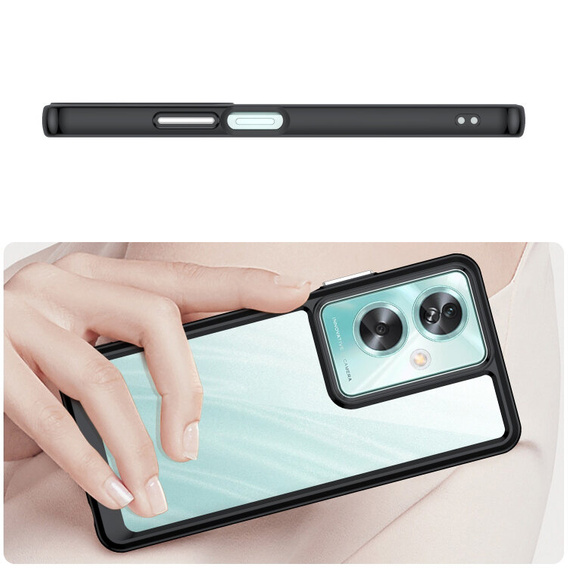 Θήκη για Oppo A79 5G, Fusion Hybrid, διαφανής / μαύρη