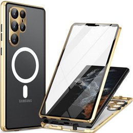 Μαγνητική θήκη MagSafe Dual Glass για Samsung Galaxy S24 Ultra, χρυσή