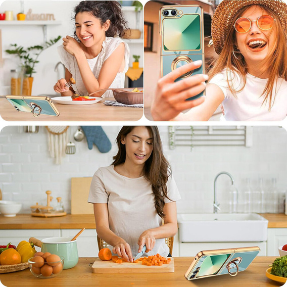 Θήκη για Samsung Galaxy Z Flip7 FE / Z Flip6, Electro Ring, μέντας