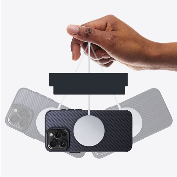 Θήκη για iPhone 16 Pro, Aramid Fiber Cover, μαύρη