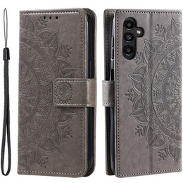 Θήκη με πτερύγιο για Samsung Galaxy S23 FE, Mandala, γκρι