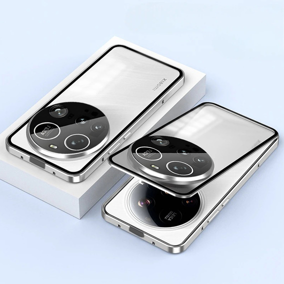 θήκη για το Xiaomi 15 Ultra, Magnetic Dual Glass, ασημένια