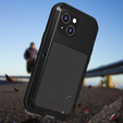 Love Mei Θήκη για iPhone 13 mini, armored with glass, μαύρη