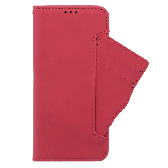 Θήκη με πτερύγιο για Oppo A79 5G, Card Slot, κόκκινη