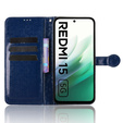 Θήκη με πτερύγιο για Xiaomi Redmi 15 5G / 4G, πορτοφόλι ρόμβος, μπλε