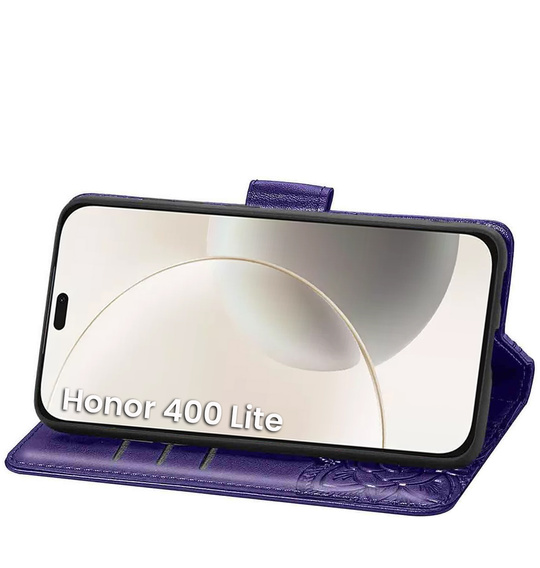 Θήκη με πτερύγιο για Honor 400 Lite, Butterfly, μωβ