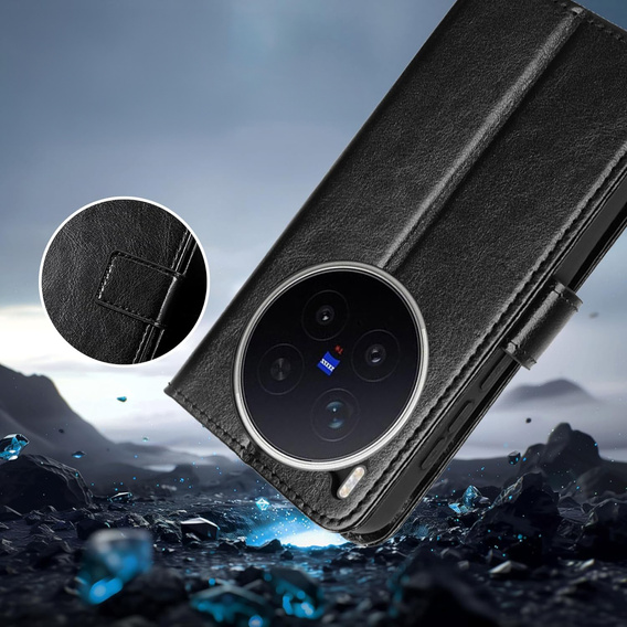 Θήκη με πτυσσόμενο καπάκι Crazy Horse Wallet για Vivo X300 Pro