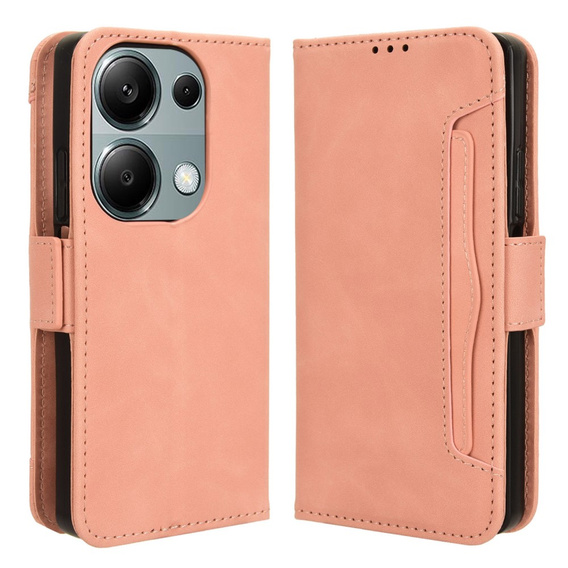 Θήκη με πτερύγιο για Xiaomi Redmi Note 13 Pro 4G / Xiaomi Redmi Note 14S / Xiaomi Poco M6 Pro 4G, Card Slot, ροζ