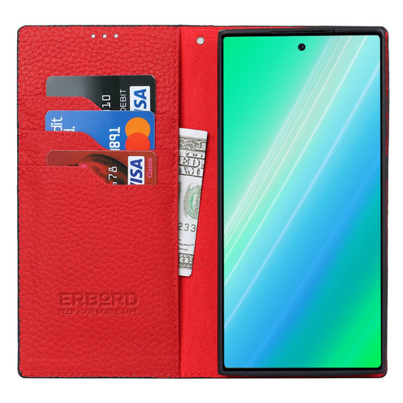 Δερμάτινη θήκη για Samsung Galaxy S23 Plus, ERBORD Grain Leather, κόκκινη