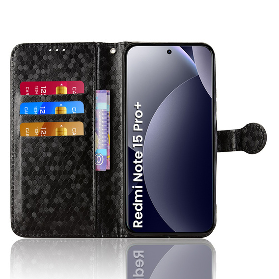 Θήκη με πτυσσόμενο κάλυμμα Wallet Rhombus για Xiaomi Redmi Note 15 Pro Plus 5G / Poco M8 Pro 5G