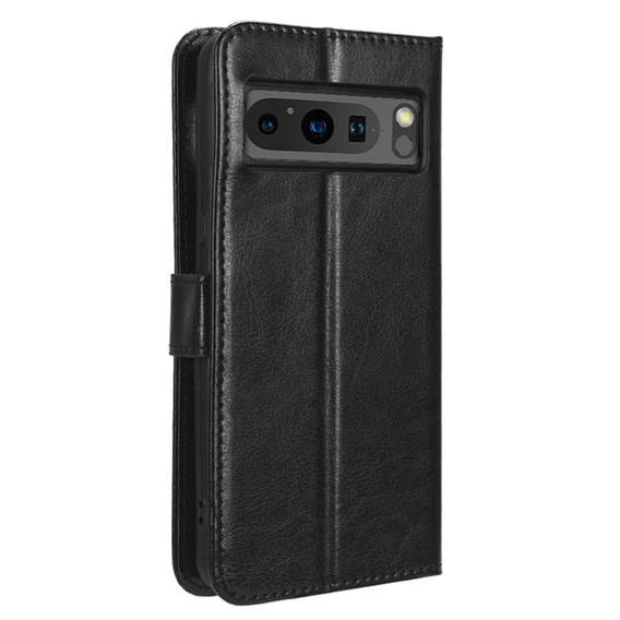 Θήκη με πτερύγιο για Google Pixel 8 Pro, Crazy Horse Wallet, μαύρη