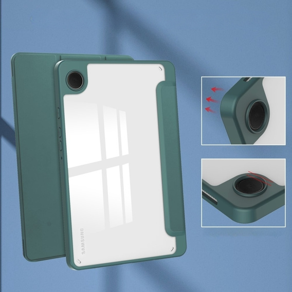Θήκη για Samsung Galaxy Tab A9, Smartcase Hybrid, με χώρο για γραφίδα, σκούρα πράσινη