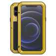 Love Mei Θήκη για iPhone 12 Mini, armored with glass, κίτρινη
