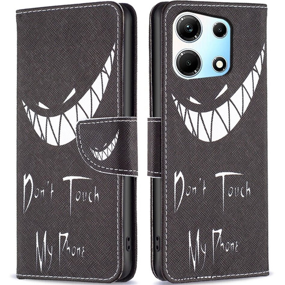 Θήκη με πτερύγιο για Infinix Zero 30 5G, Wallet, Don't Touch My Phone, μαύρη