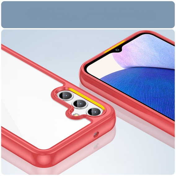 Θήκη για Samsung Galaxy A14 4G/5G, Fusion Hybrid, διαφανές / κόκκινο
