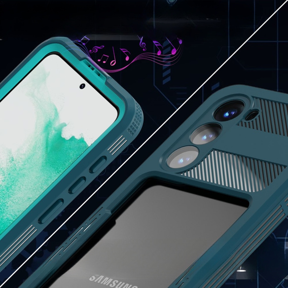 Αδιάβροχη θήκη IP68 για το Samsung Galaxy S23 Plus, πράσινη