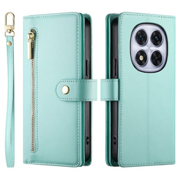 Θήκη με πτερύγιο για Xiaomi Redmi Note 14 Pro 5G / Poco X7 5G, Wallet Zipper Pocket, πράσινη