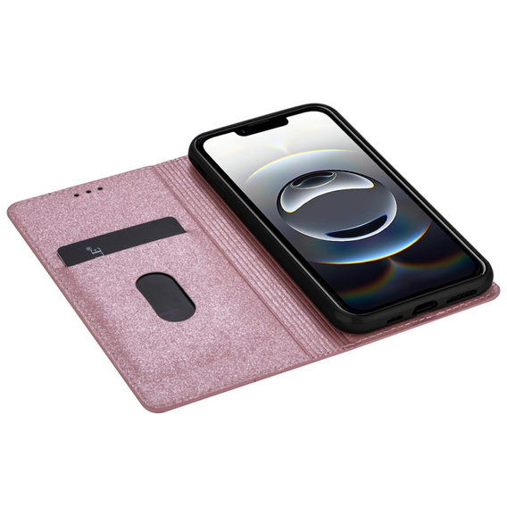 θήκη iPhone 16E, Card Slot Glittery, ροζ