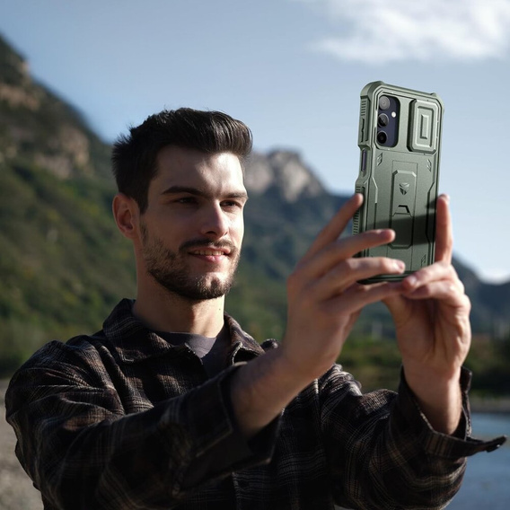 Θωρακισμένη θήκη για Samsung Galaxy A15, Dexnor Full Body (Two Frames), πράσινη