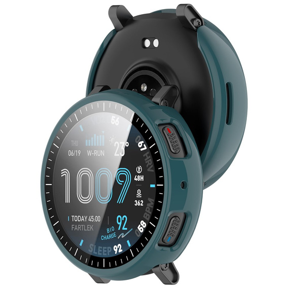 2 σε 1 Θήκη + Γυαλί για Amazfit Active Max, πράσινο