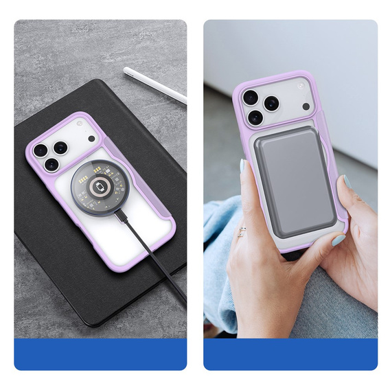 Θήκη Dux Ducis για iPhone 17 Pro, Skin X Pro, με πτερύγιο, για MagSafe, μοβ