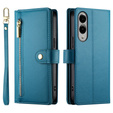 Θήκη με πτερύγιο για Samsung Galaxy S25 Edge, Wallet Zipper Pocket, μπλε