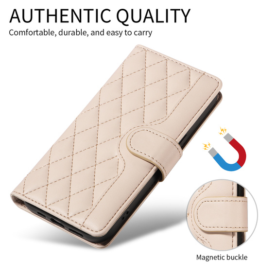 Θήκη με πτερύγιο Rhombus Crossbody Leather για Motorola Edge 70
