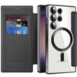 Θήκη με πτερύγιο για Samsung Galaxy S24 Ultra, RFID Wallet MagSafe CamShield, μαύρη