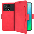 Θήκη με πτερύγιο για Xiaomi Poco X6 Pro 5G, Card Slot, κόκκινη