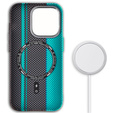 Θήκη για iPhone 13 Pro Max, ανθρακονήματα MagSafe, μαύρο / μπλε