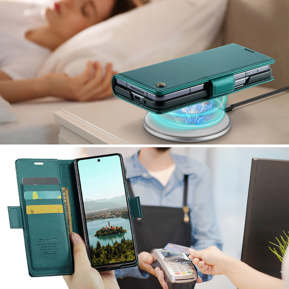 CASEME Litchi θήκη πορτοφόλι flip για Samsung Galaxy Z Fold7 5G