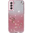 Θήκη για Samsung Galaxy S21 FE Glitter Flower, ροζ rose gold