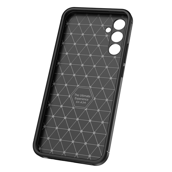 Θήκη για Samsung Galaxy A34 5G, Carbon Gel, μαύρη
