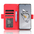Θήκη με πτερύγιο για OnePlus 12 5G, Card Slot, κόκκινη