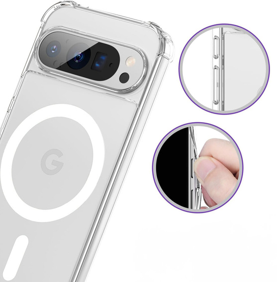 Θήκη για Google Pixel 9 / 9 Pro, Dropproof MagSafe, διαφανής
