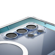 Θήκη MagSafe Spigen για Samsung Galaxy S25 Ultra, Ultra Hybrid, διαφανής / λευκή + Μετριασμένο γυαλί 9H