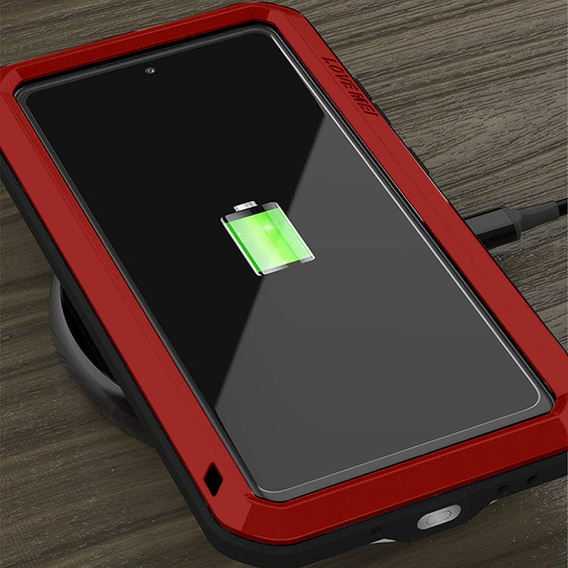Love Mei Θήκη για Samsung Galaxy S20 FE 4G/5G, armored with glass, κόκκινη