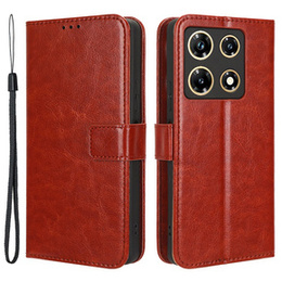 Θήκη με πτερύγιο για Infinix Note 30 Pro 4G, Crazy Horse Wallet, καφέ