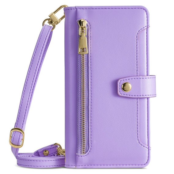 Θήκη με πτερύγιο για Realme 14 Pro+ 5G, Wallet Zipper Pocket, μωβ