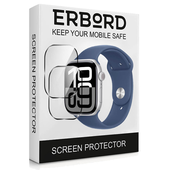 2x υβριδικό γυαλί ERBORD για Apple Watch 10/11 46mm