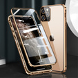 θήκη για το iPhone 12 Pro, Magnetic Dual Glass, χρυσή