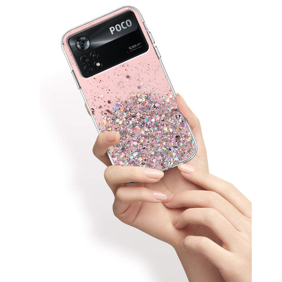 Θήκη για Xiaomi Poco X4 Pro 5G, Glittery, ροζ