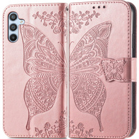 Θήκη με πτερύγιο για Samsung Galaxy A36, Butterfly, ροζ rose gold